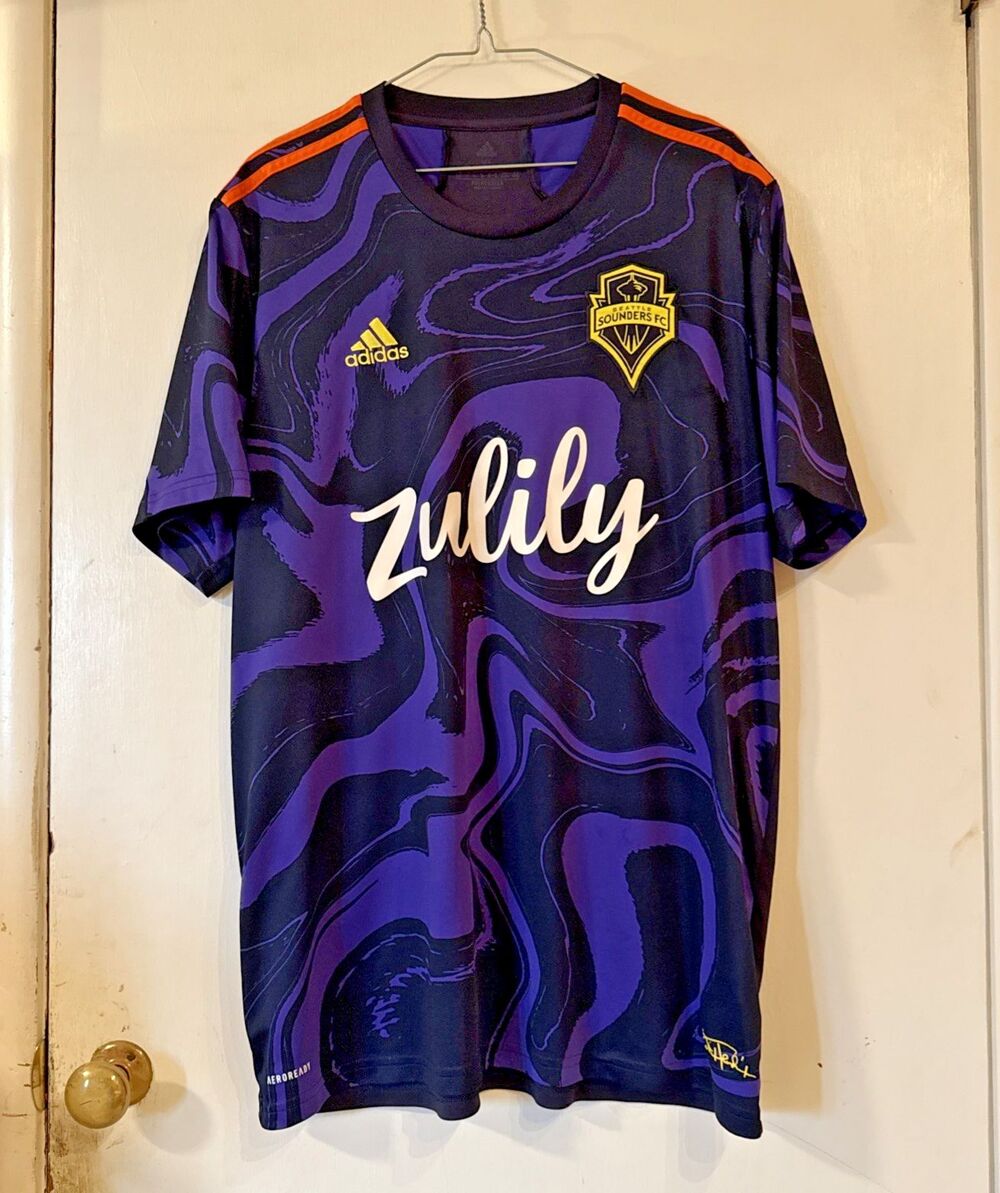 Adidas Seattle Sounders Purple Haze Jimi Hendrix Official Jersey | Men's XL